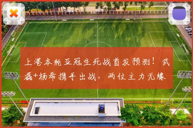 上港本轮亚冠生死战首发预测！武磊+杨希携手出战，两位主力无缘